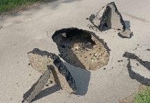 На одной из дорог в Пронске провалился асфальт: местные жители винят в этом бобра